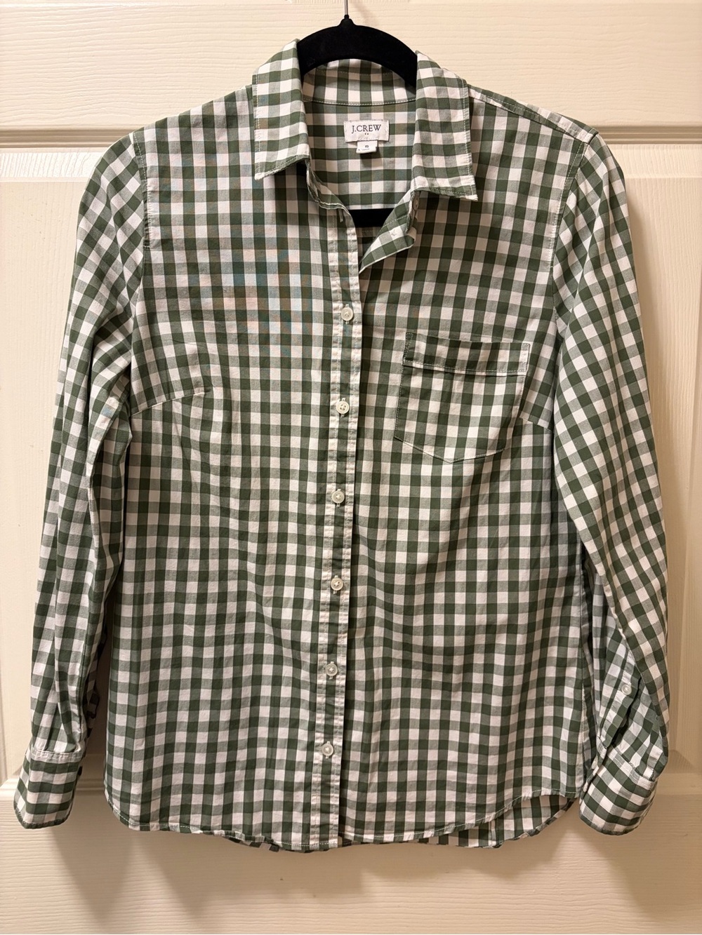 J.Crew Women’s Green Plaid Button Down Shirt Long Sleeve Cotton Size Small Fall